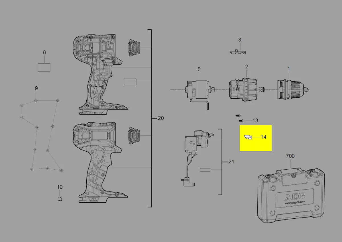 curseur inverseur réf. 4931465184 AEG